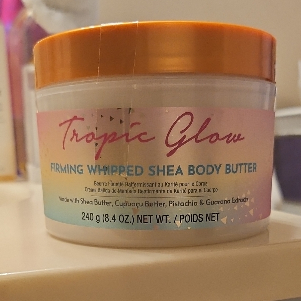 Tropic Glow Firming Whipped Shea Body Butter - Orange and White